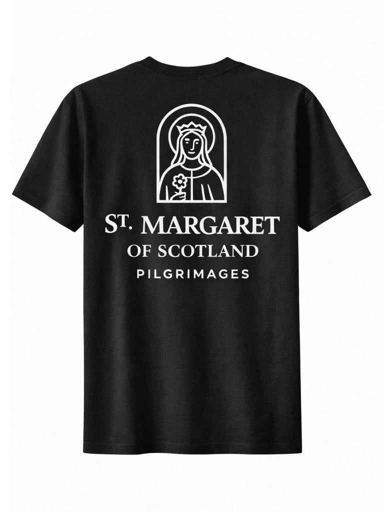 Camisetas negras de las peregrinaciones de Santa Margarita de Escocia